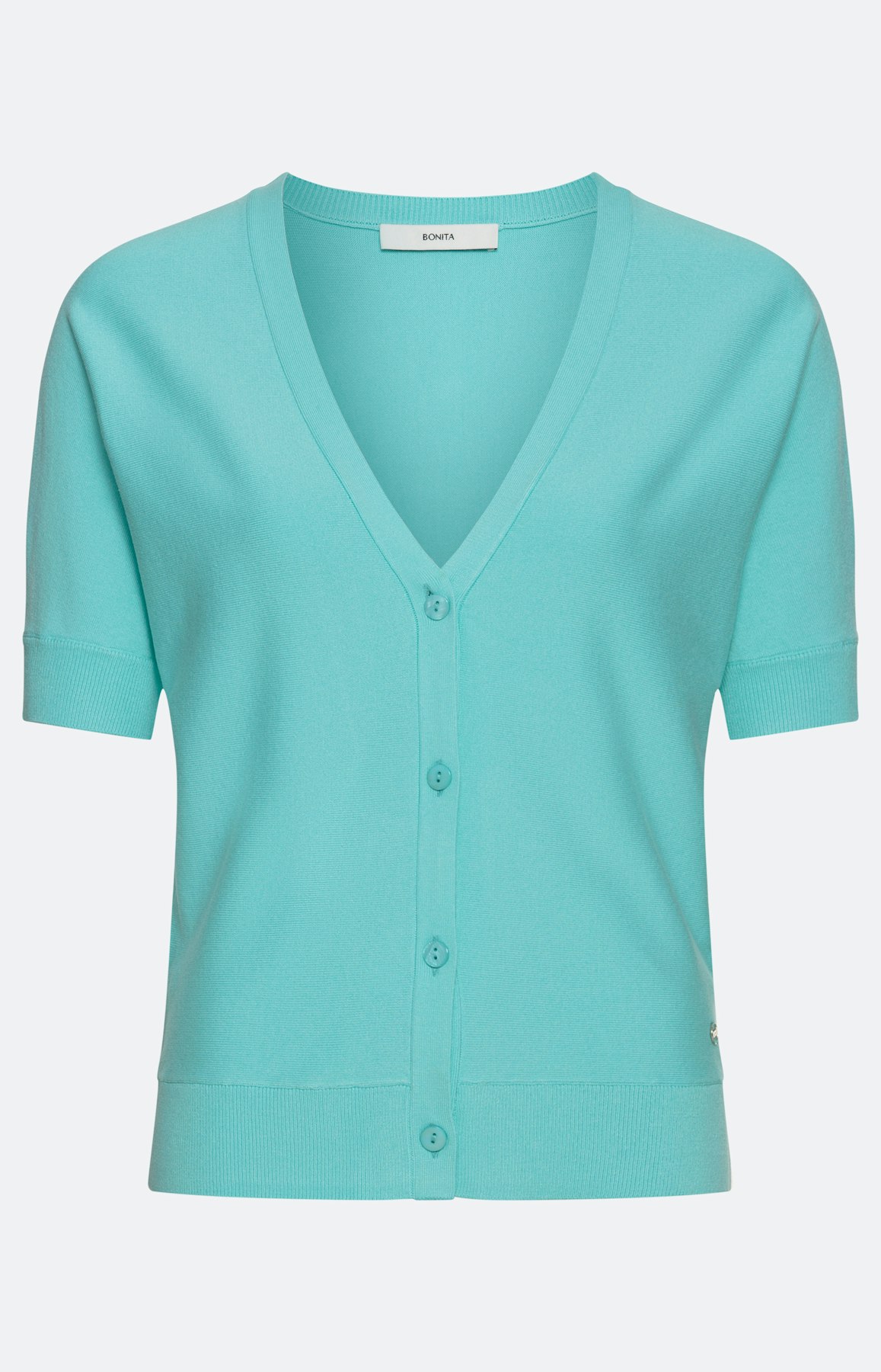 Strickjacke mit Fledermausärmeln, türkis