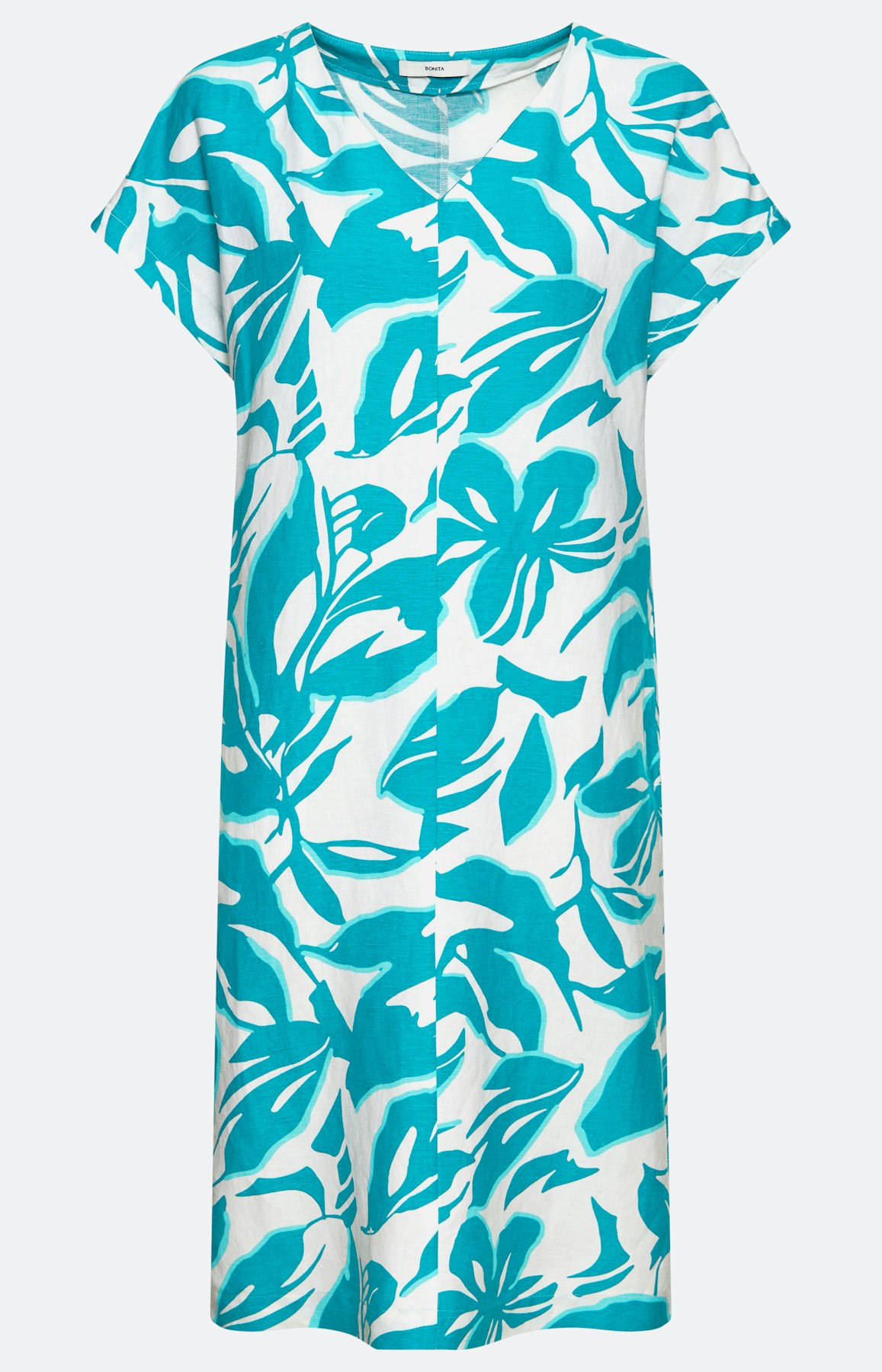 Linnen mix jurk met all-over print