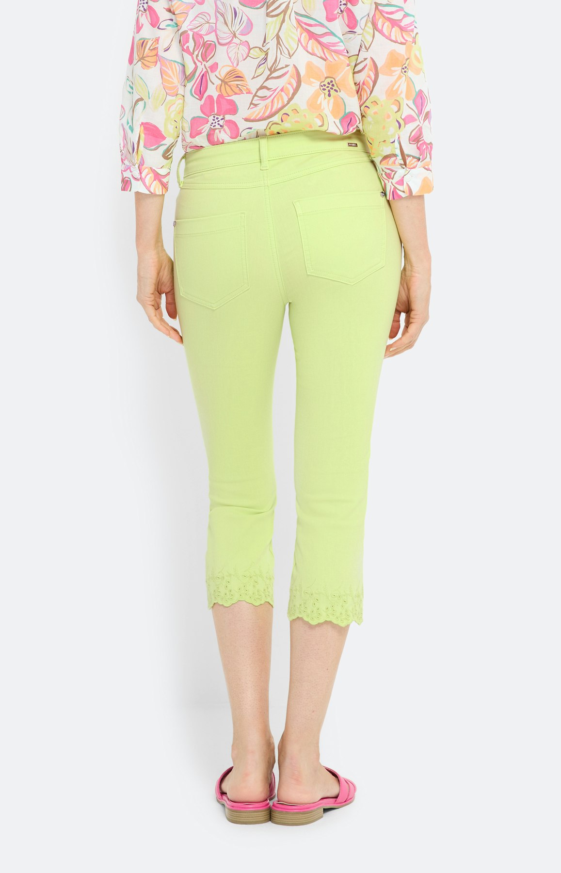 Stretch Capri-Jeans, limone