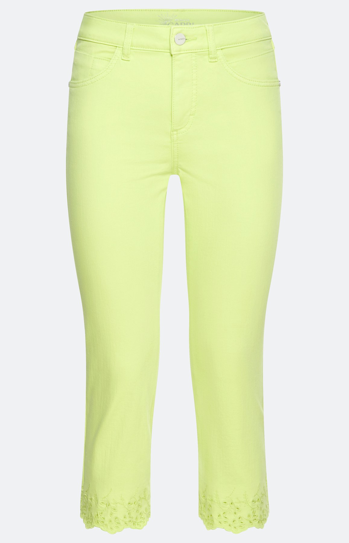 Stretch Capri-Jeans, limone