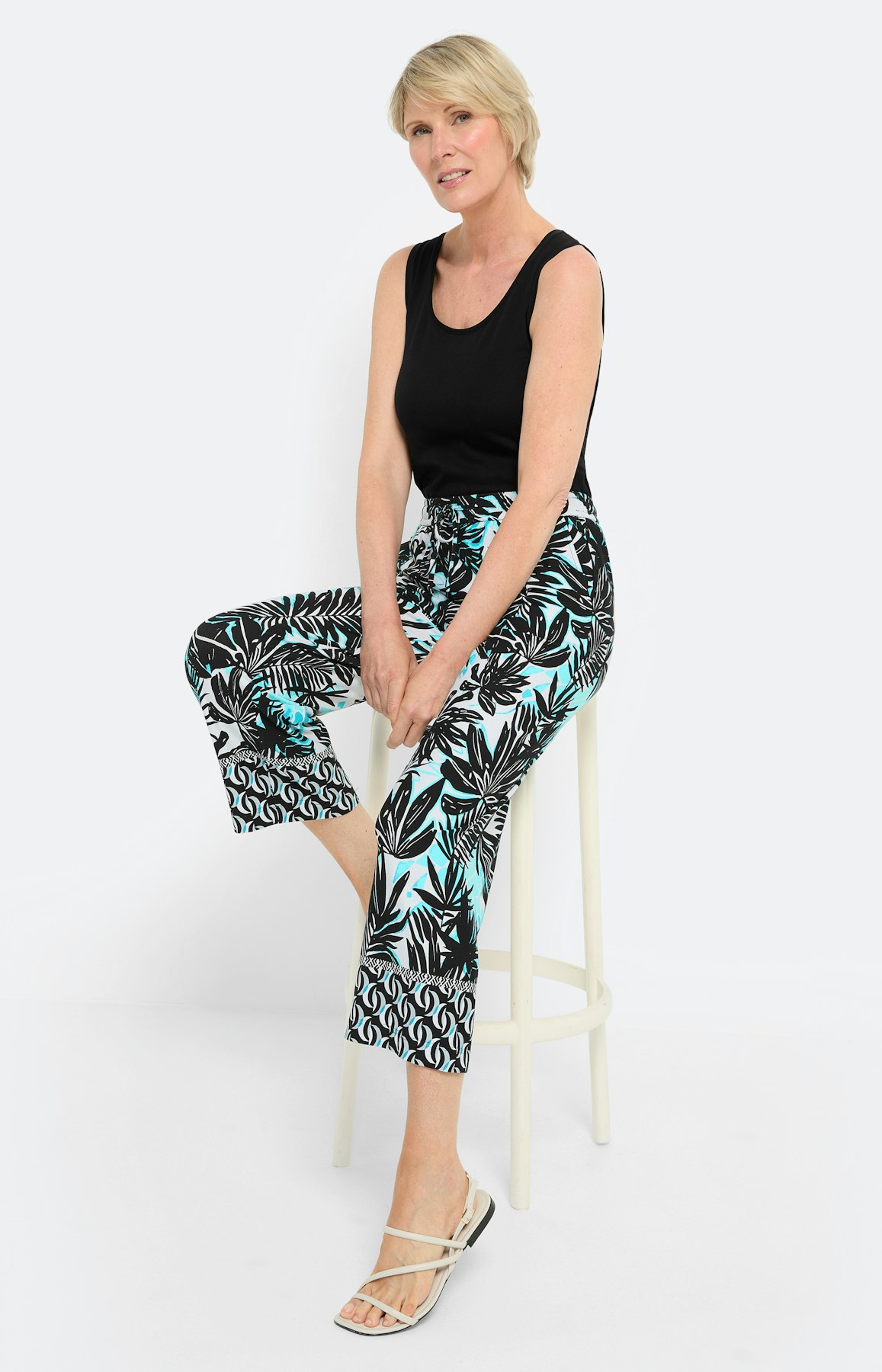 Weite Culotte mit Allover-Print