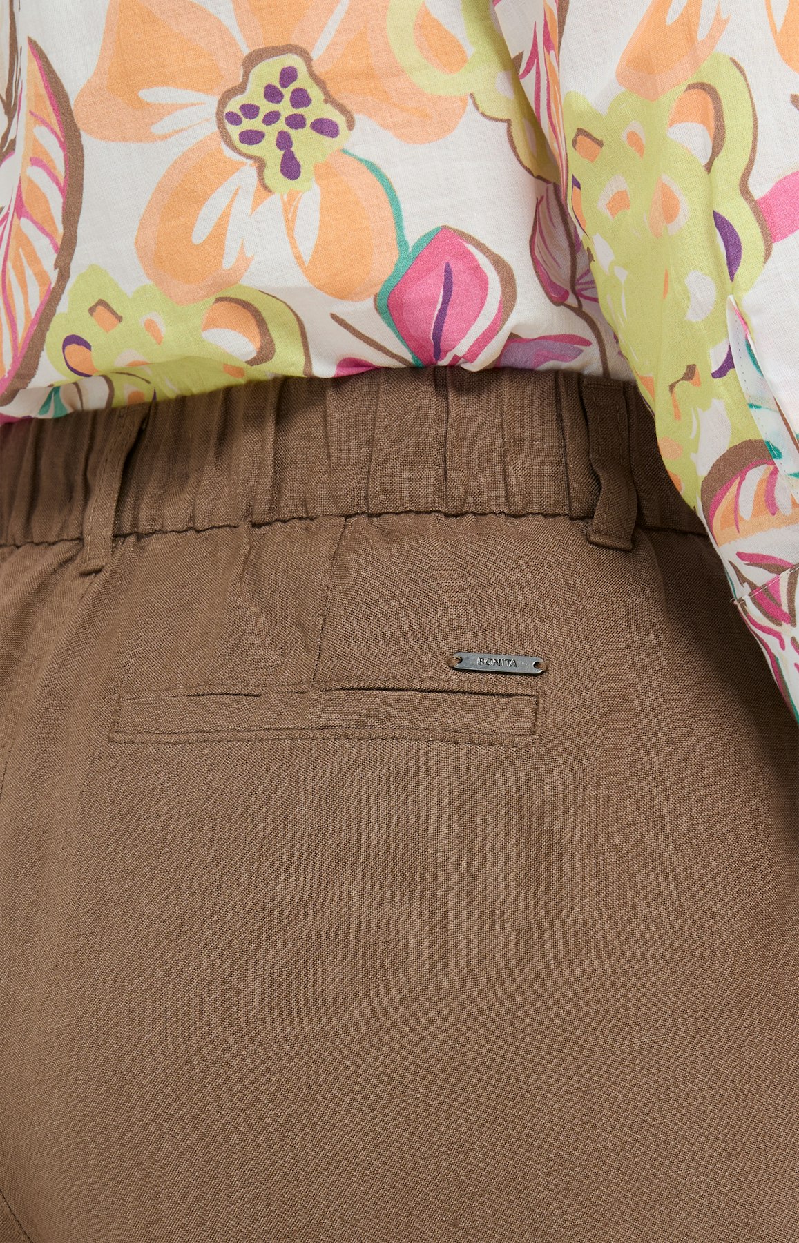 Bermuda aus Leinen-Mix, braun