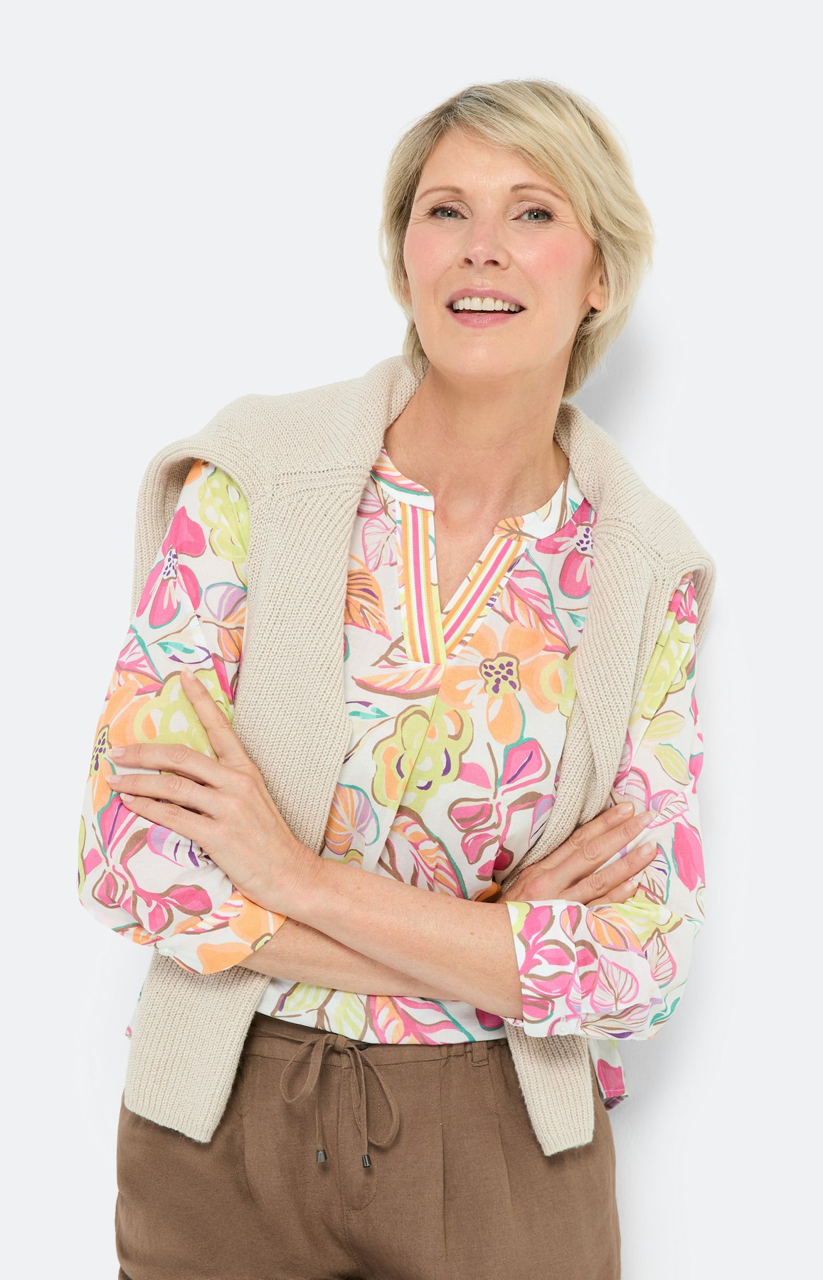 Tuniek met bloemenprint, kleurrijk