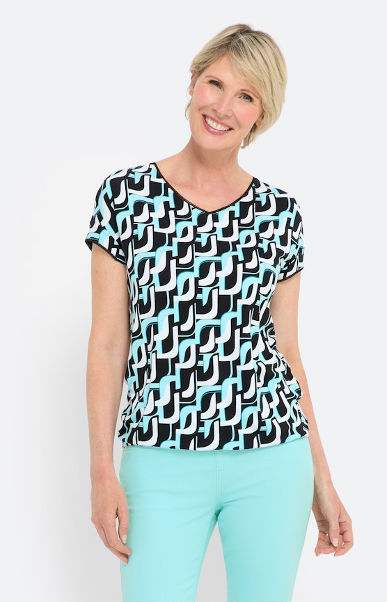 T-shirt met smalle meshinzetten