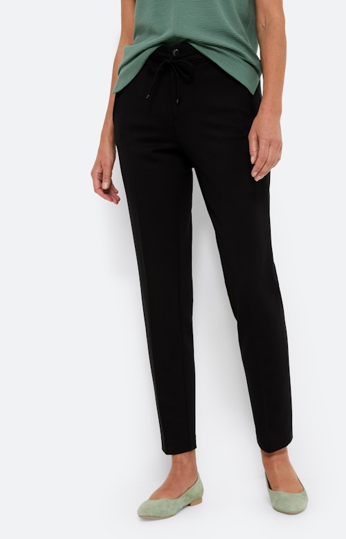 Smalle broek met riem, 30 inch, zwart