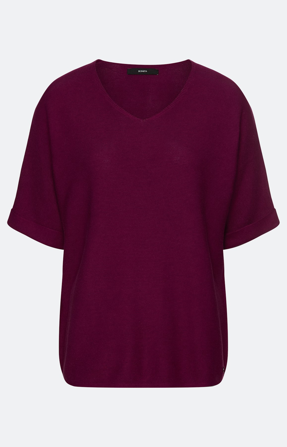 Effen trui met 3/4-mouwen, fuchsia