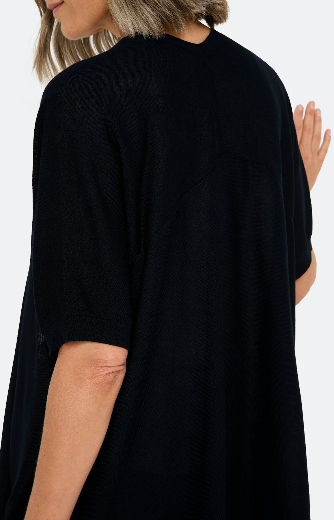 Offener Cardigan mit Kurzarm, marine