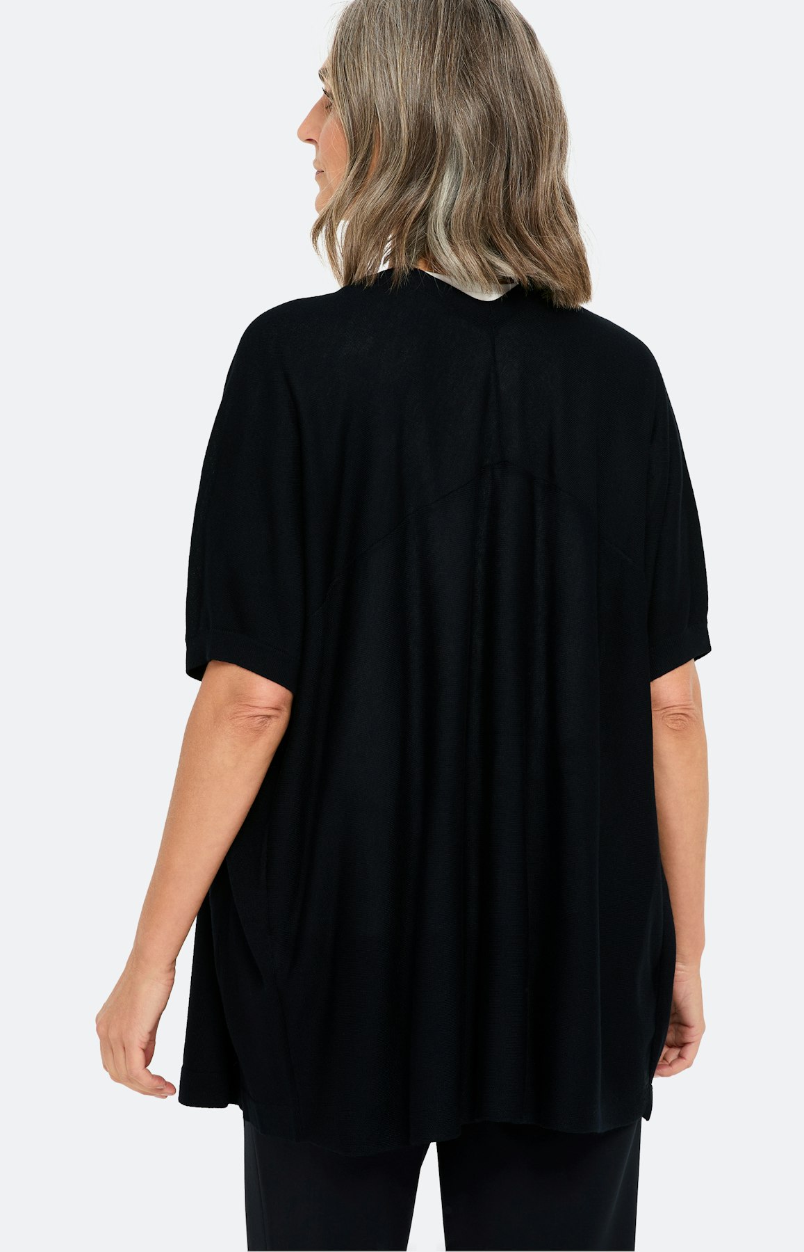 Offener Cardigan mit Kurzarm, marine