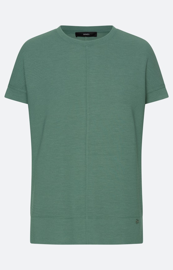 Uni-Sweatshirt mit Riffelstruktur, grün