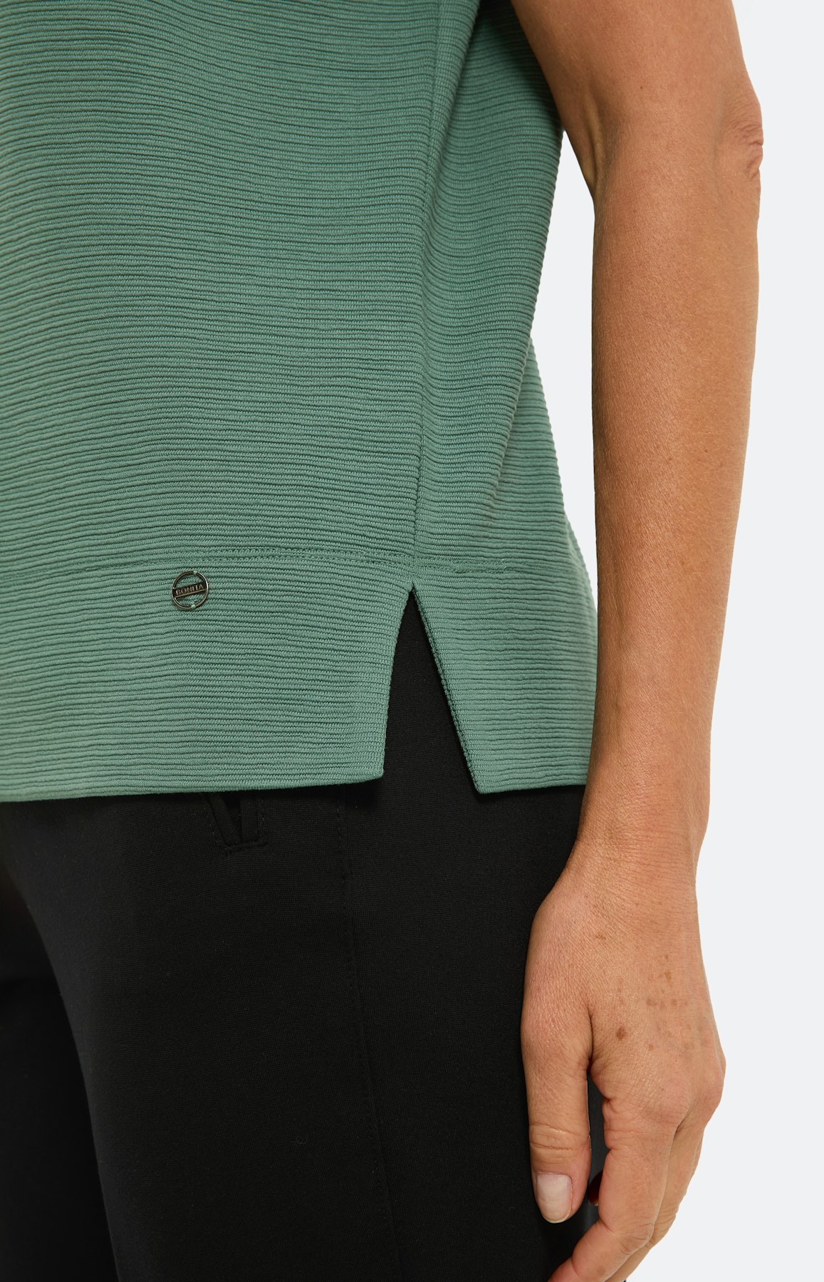 Effen sweatshirt met ribbels, groen
