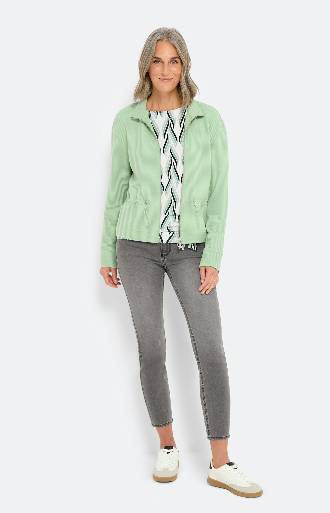 Sweatvest met een opstaande kraag, mint