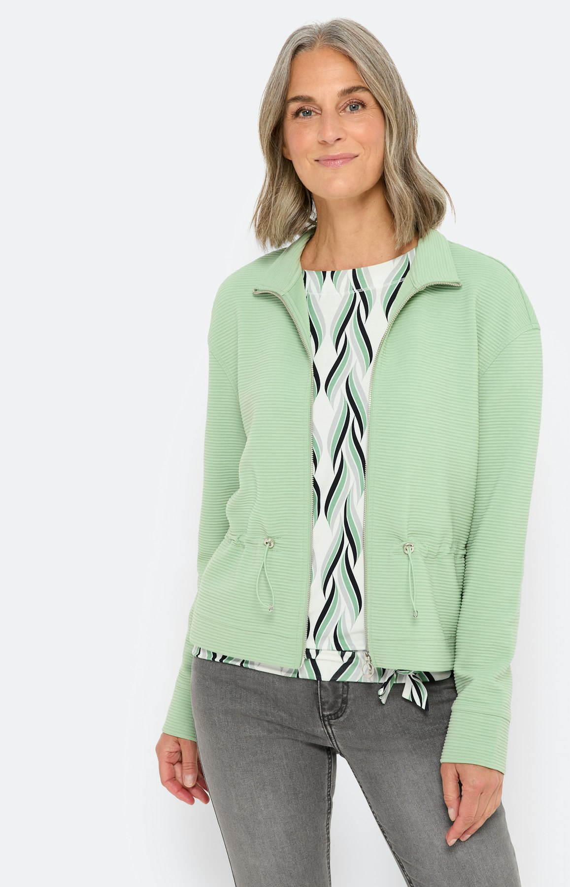 Sweatvest met een opstaande kraag, mint