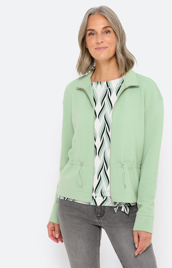 Sweatjacke mit Stehkragen, mint