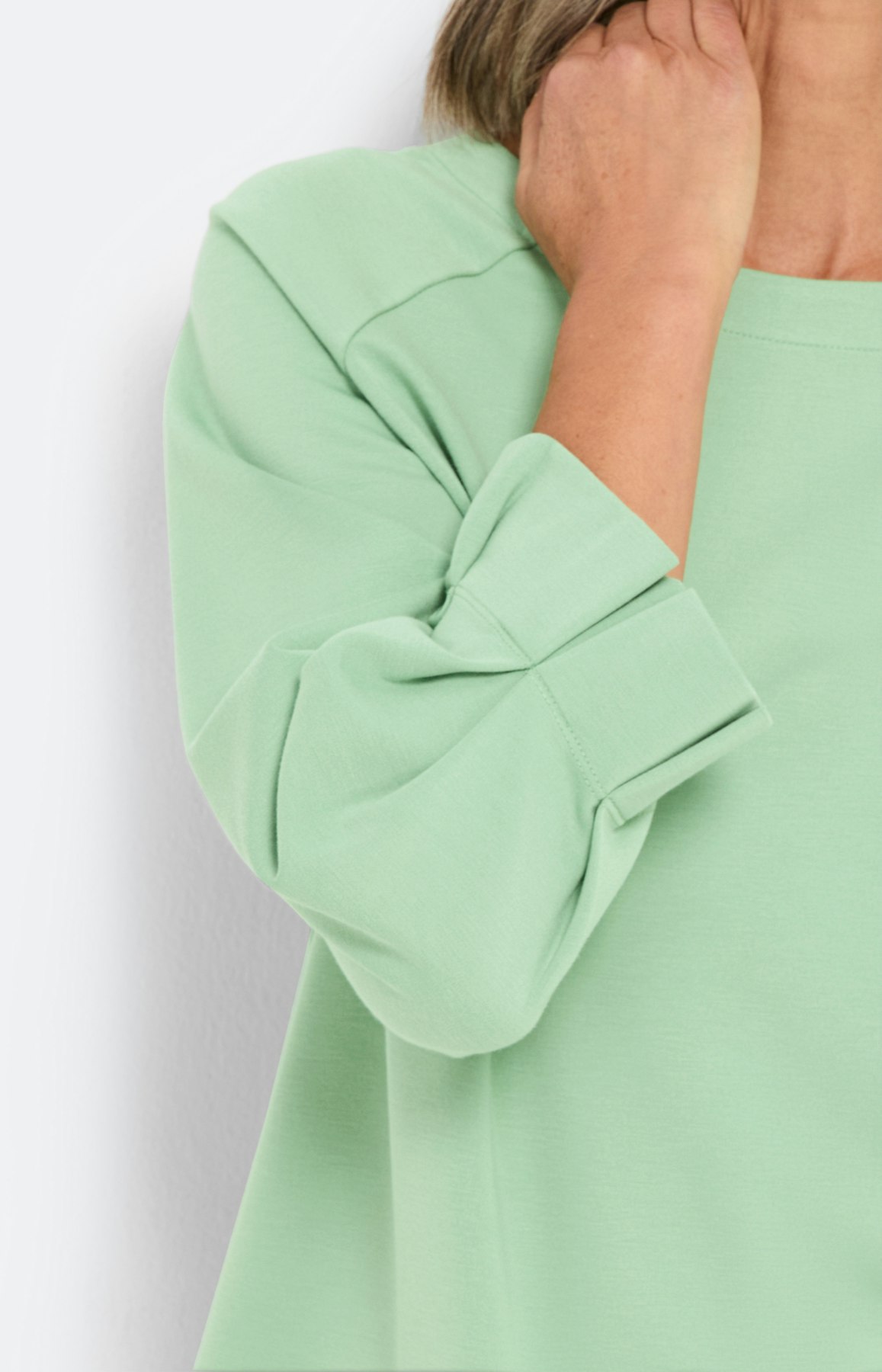 Sweatshirt met plooidetail, mint