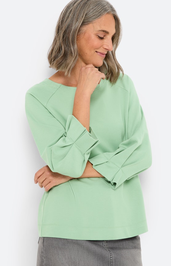 Sweatshirt met plooidetail, mint