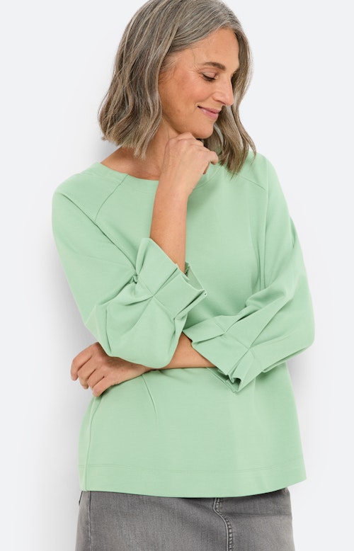 Sweatshirt met plooidetail, mint