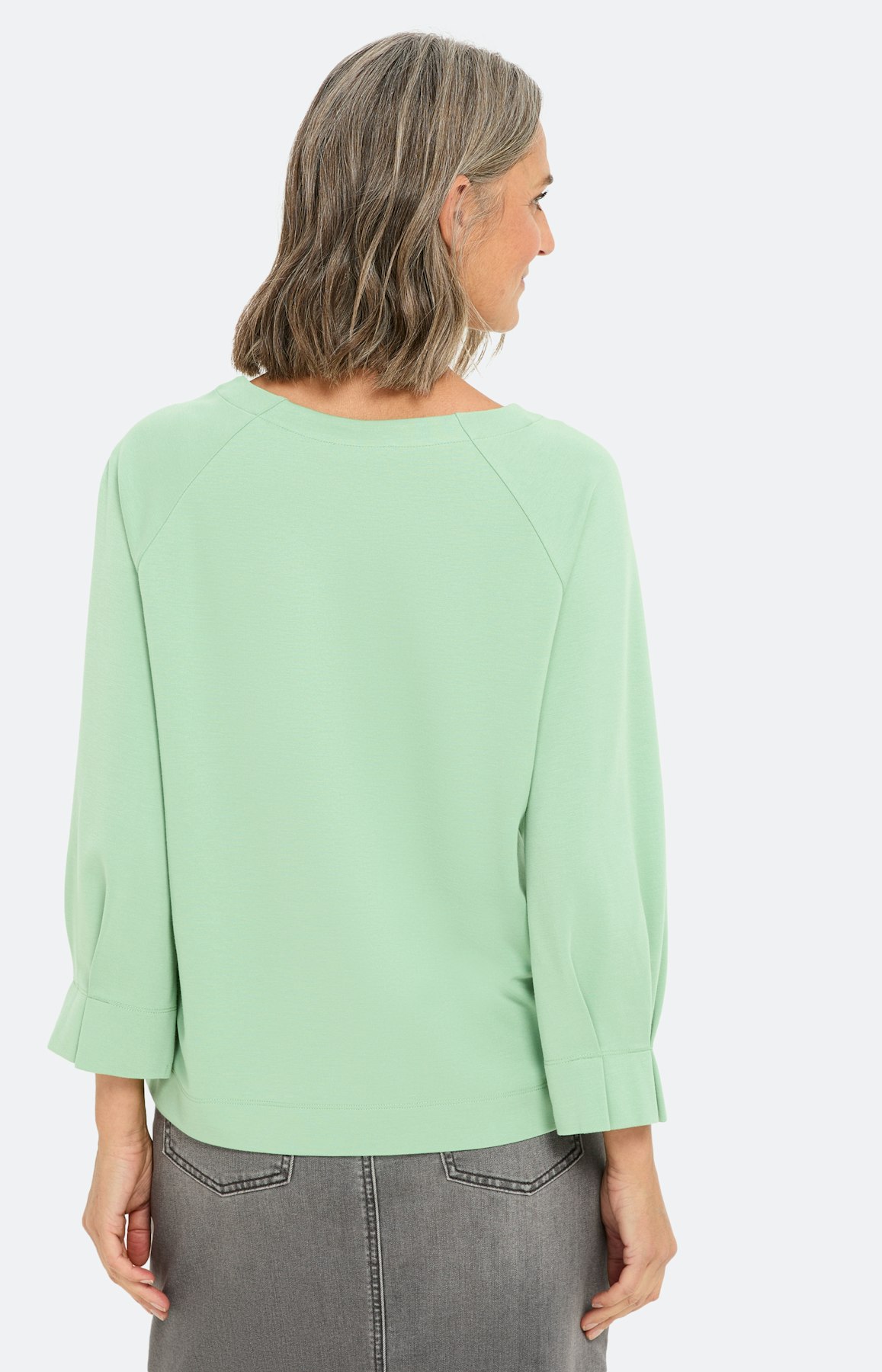 Sweatshirt met plooidetail, mint