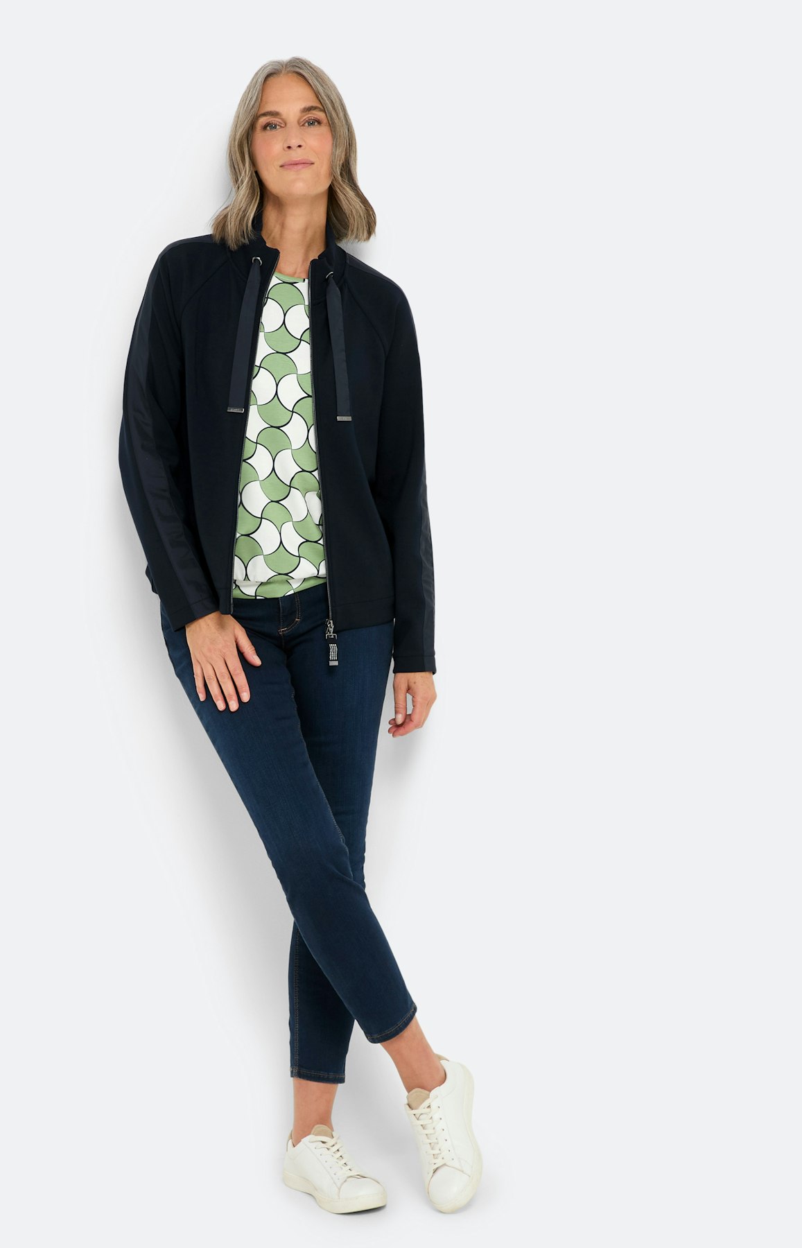 Scuba-sweatvest in materialenmix, marine