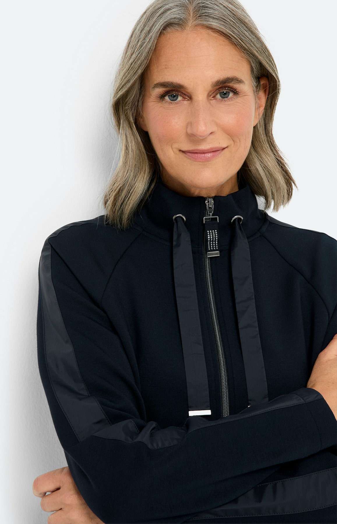 Scuba-sweatvest in materialenmix, marine