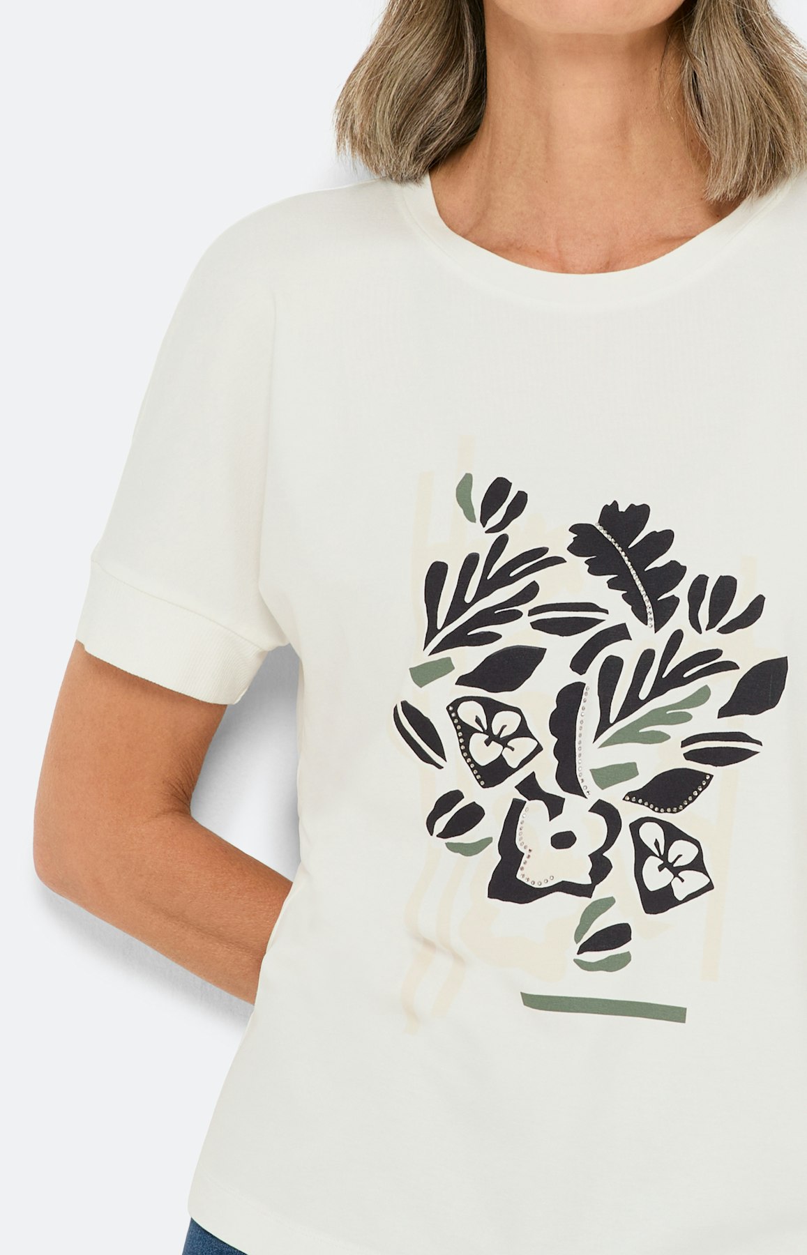 Casual shirt met frontprint, wit