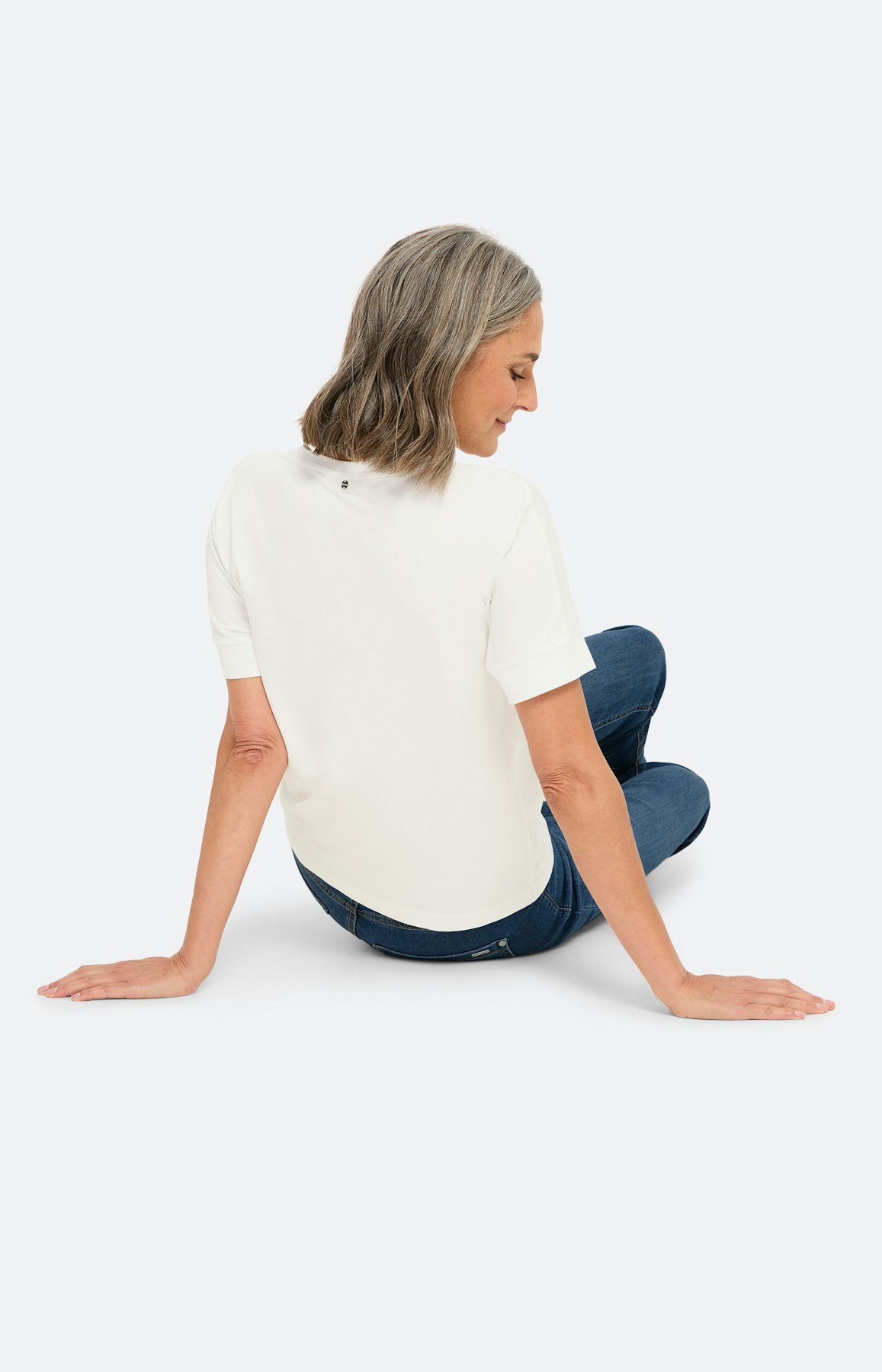 Casual shirt met frontprint, wit