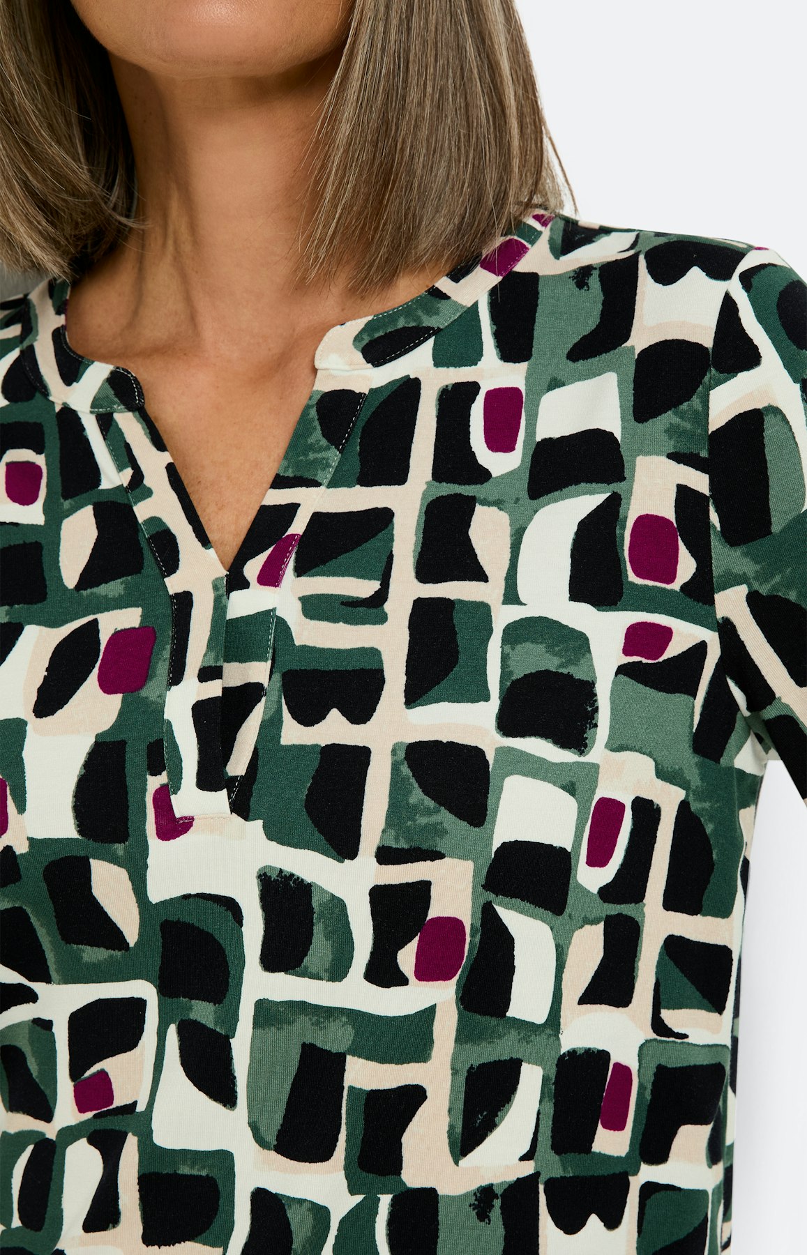 Shirt mit Grafikmuster und 3/4-Arm, bunt