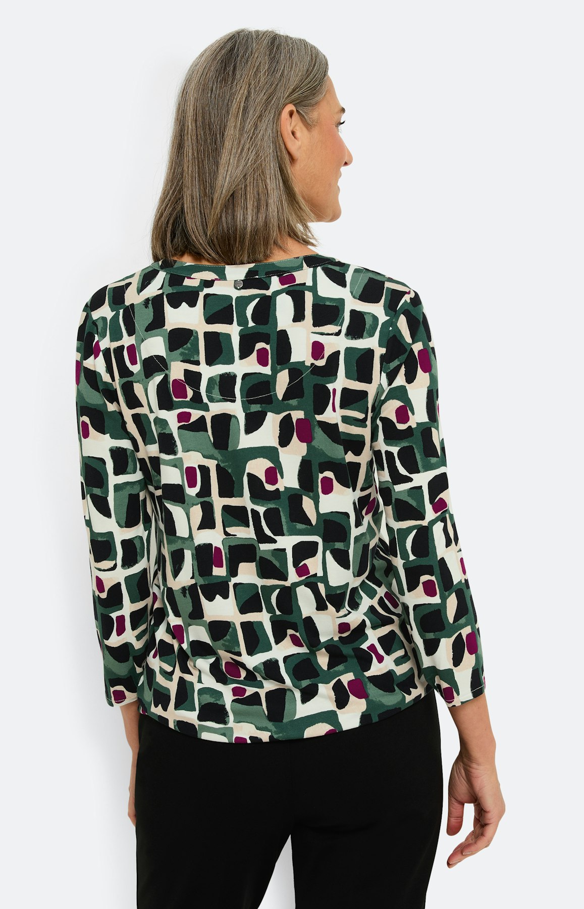 Shirt mit Grafikmuster und 3/4-Arm, bunt