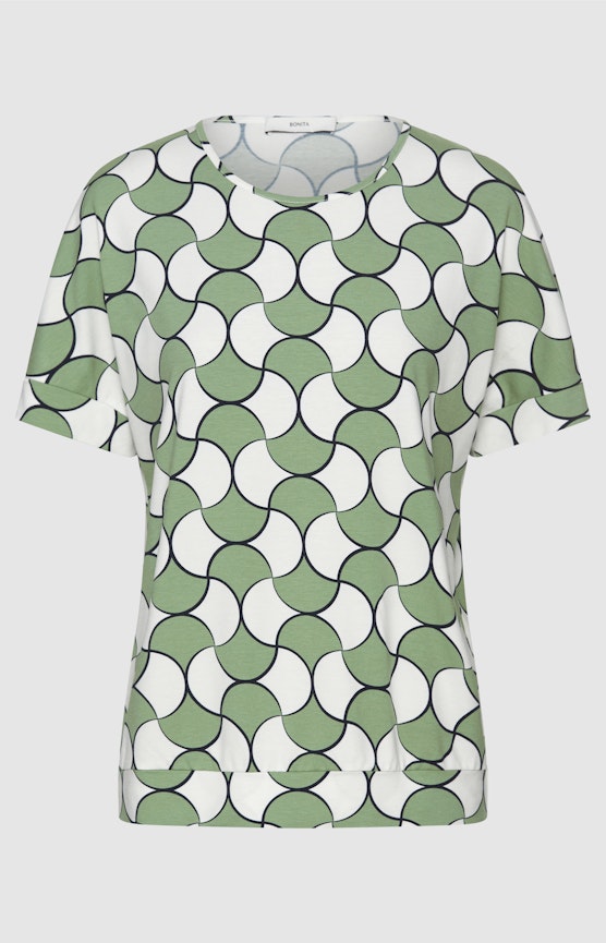 Legeres Shirt mit All Over-Print, mint