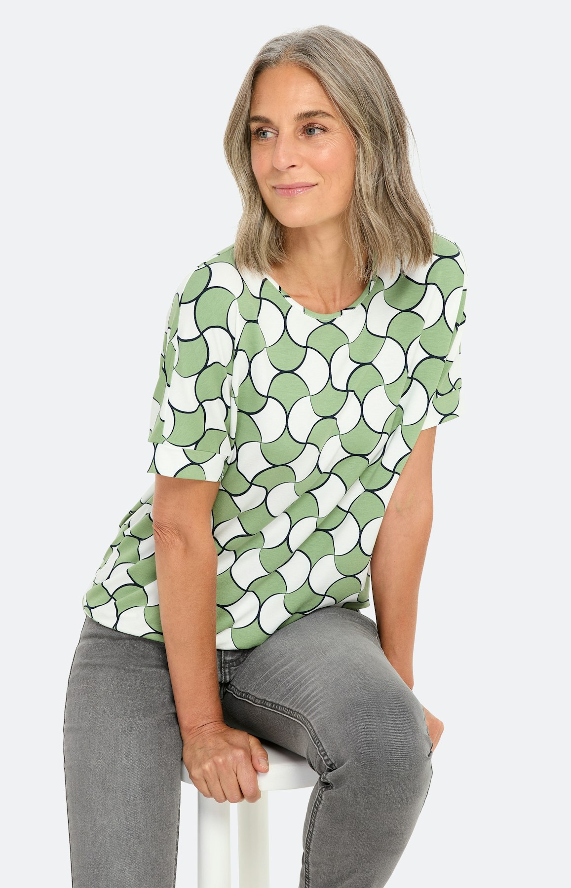 Casual shirt met print all-over, mint