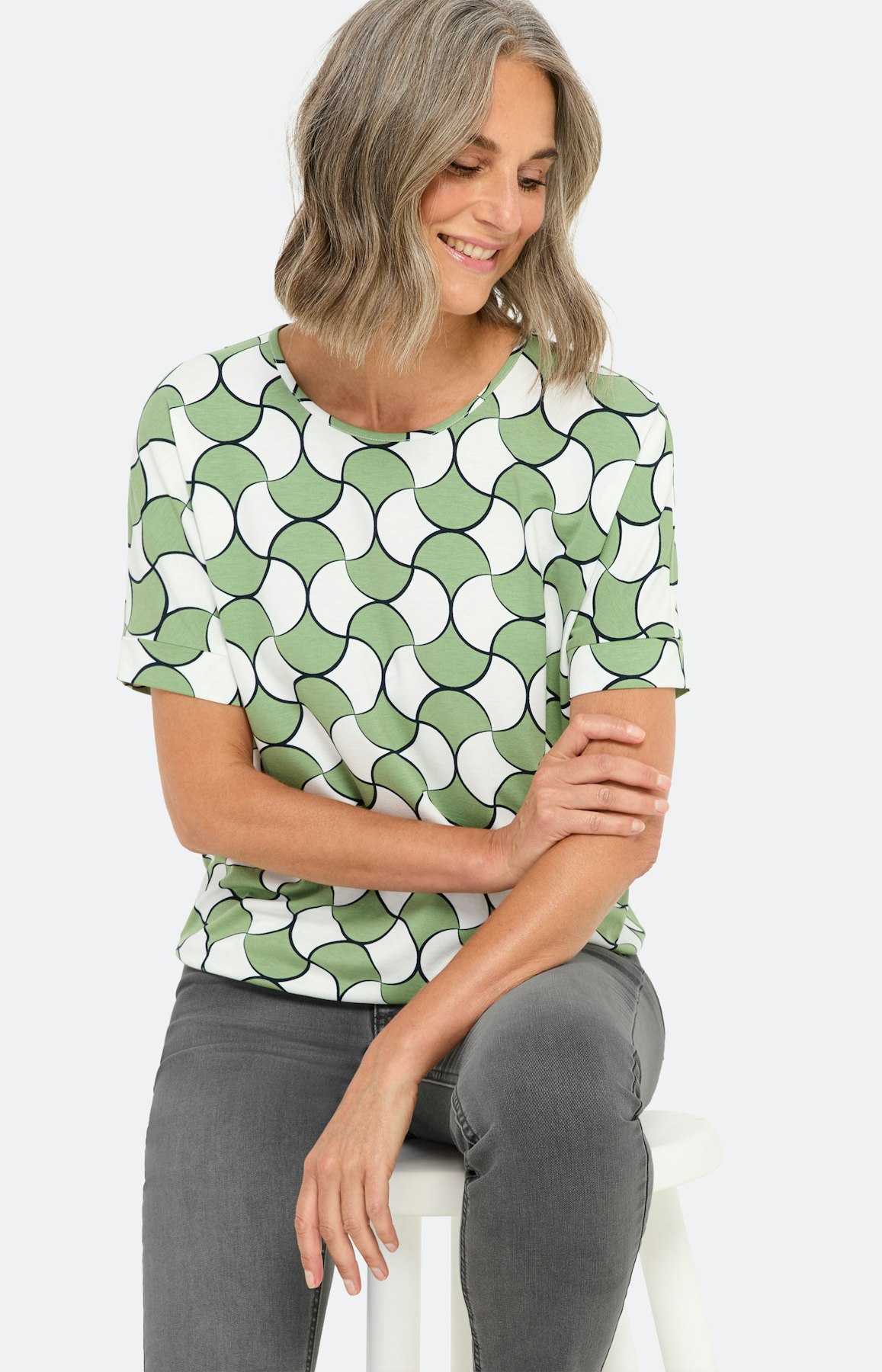 Casual shirt met print all-over, mint