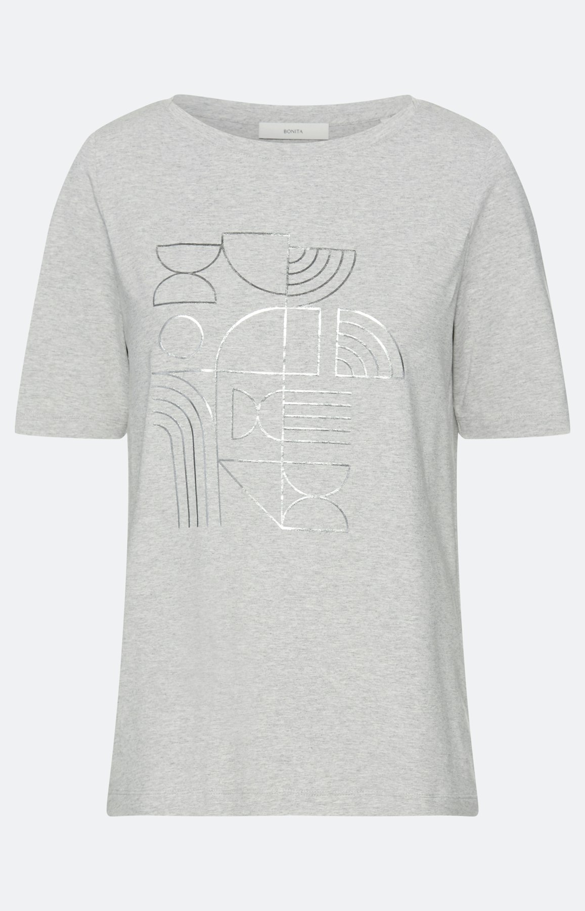 Gemêleerd shirt met frontprint, grijs