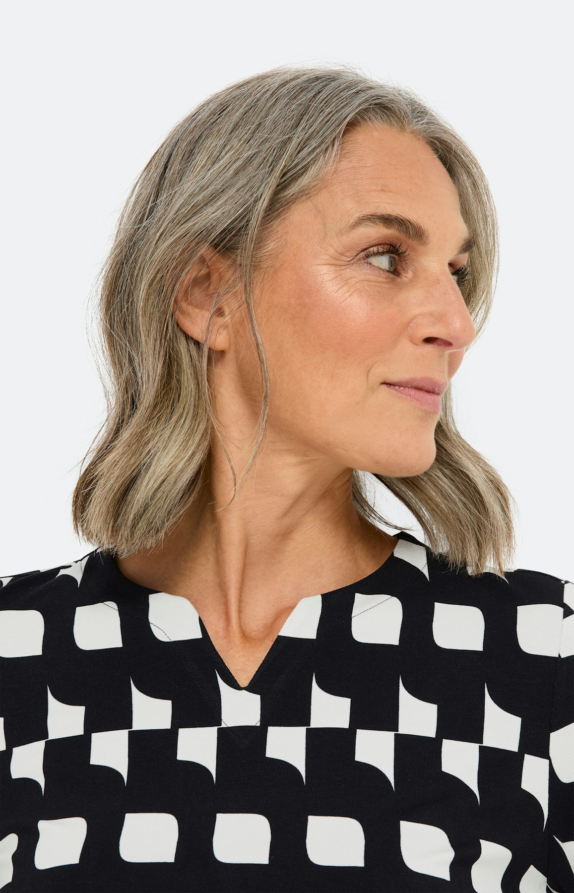 Shirt mit Print und 3/4-Arm, marine mint