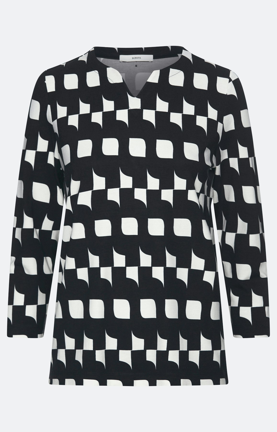 Shirt mit Print und 3/4-Arm, marine mint