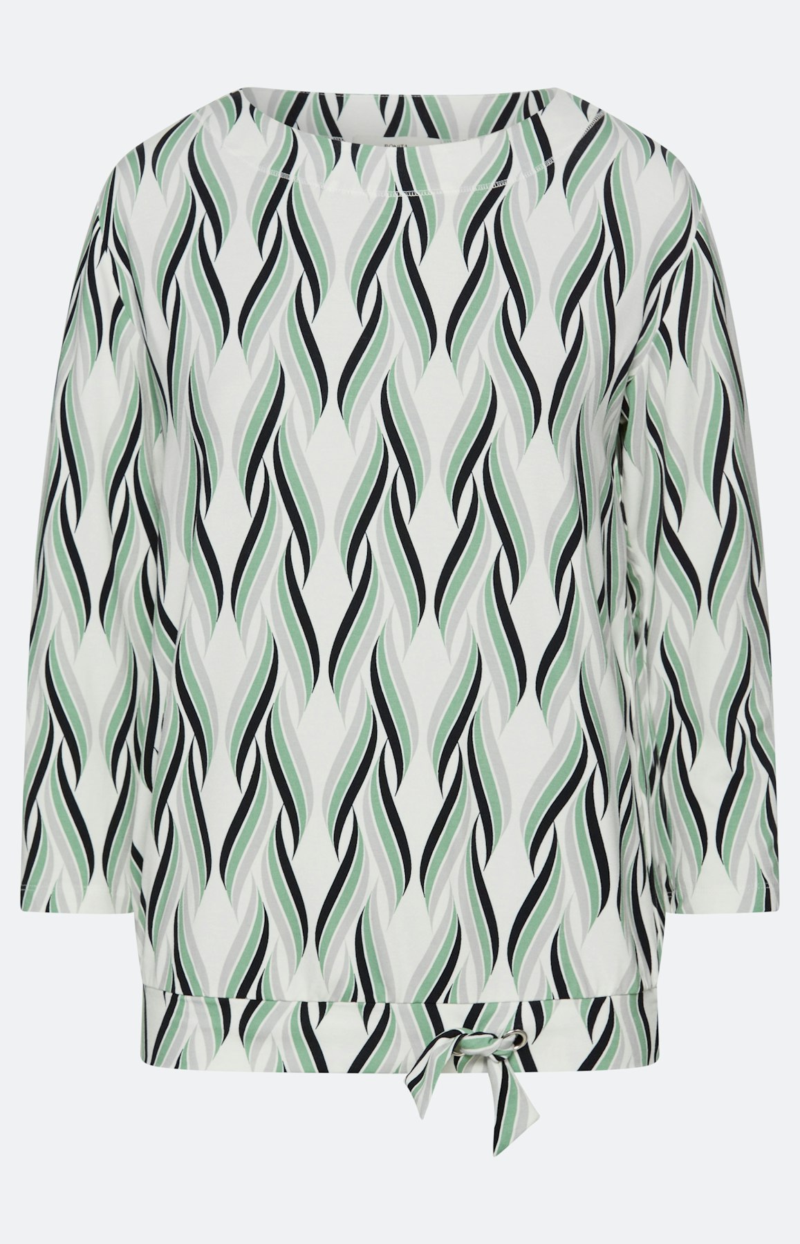 Shirt met dessin en knoopdetail, groen
