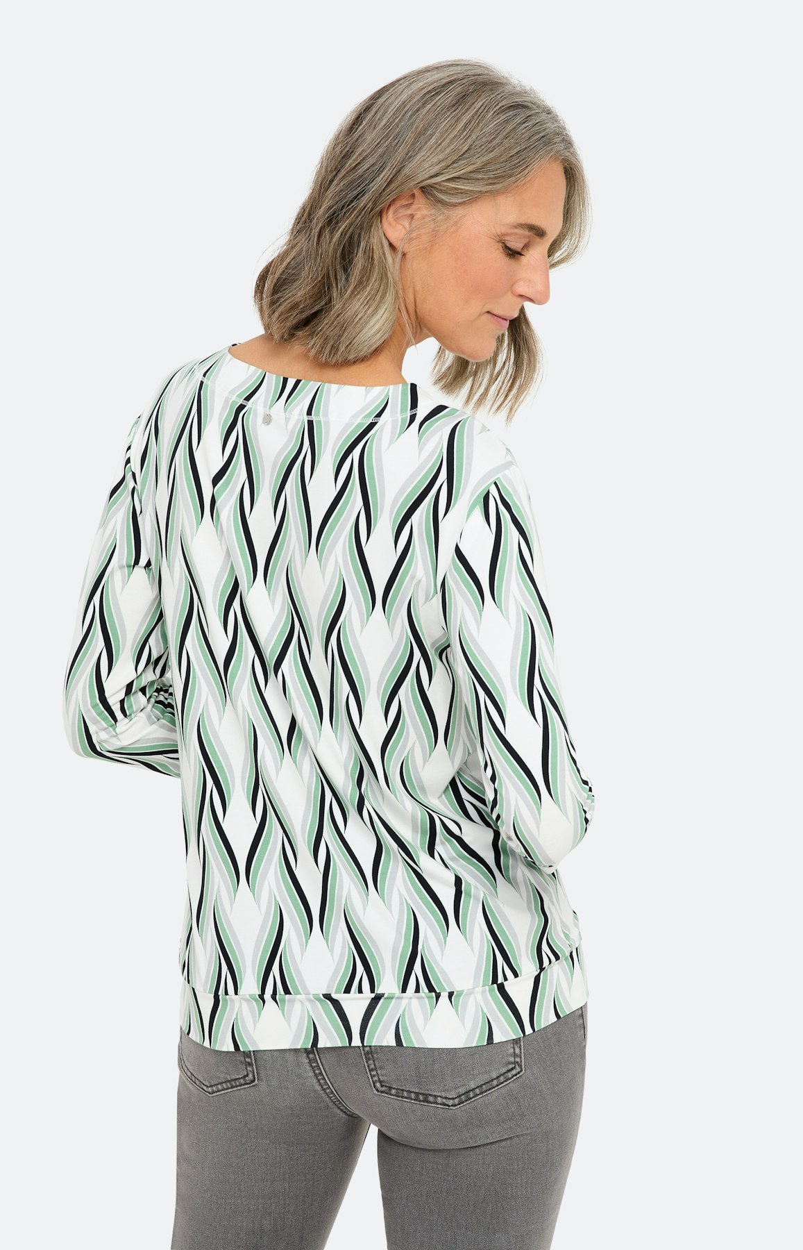 Shirt met dessin en knoopdetail, groen