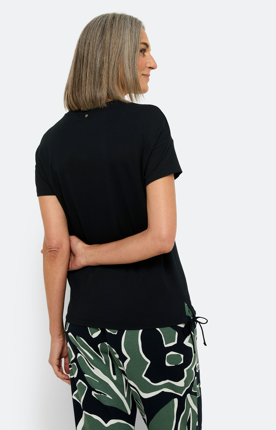 Shirt met tunnelkoord in de zoom, marine