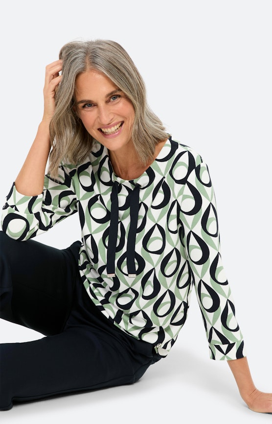 Sweatshirt met dessin, groen blauw