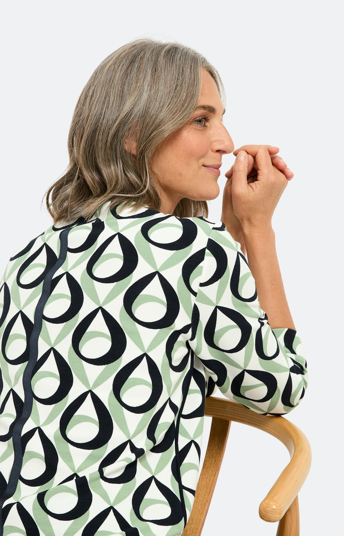 Sweatshirt met dessin, groen blauw