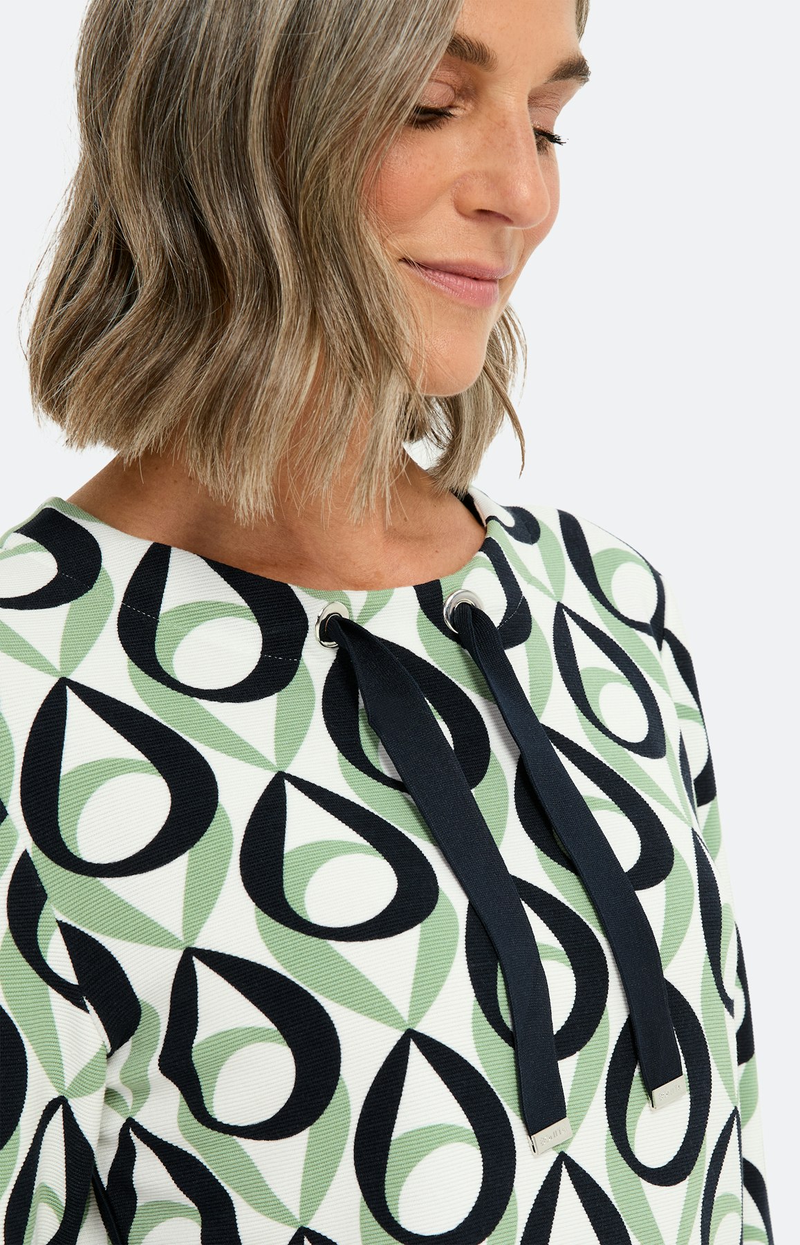 Sweatshirt met dessin, groen blauw