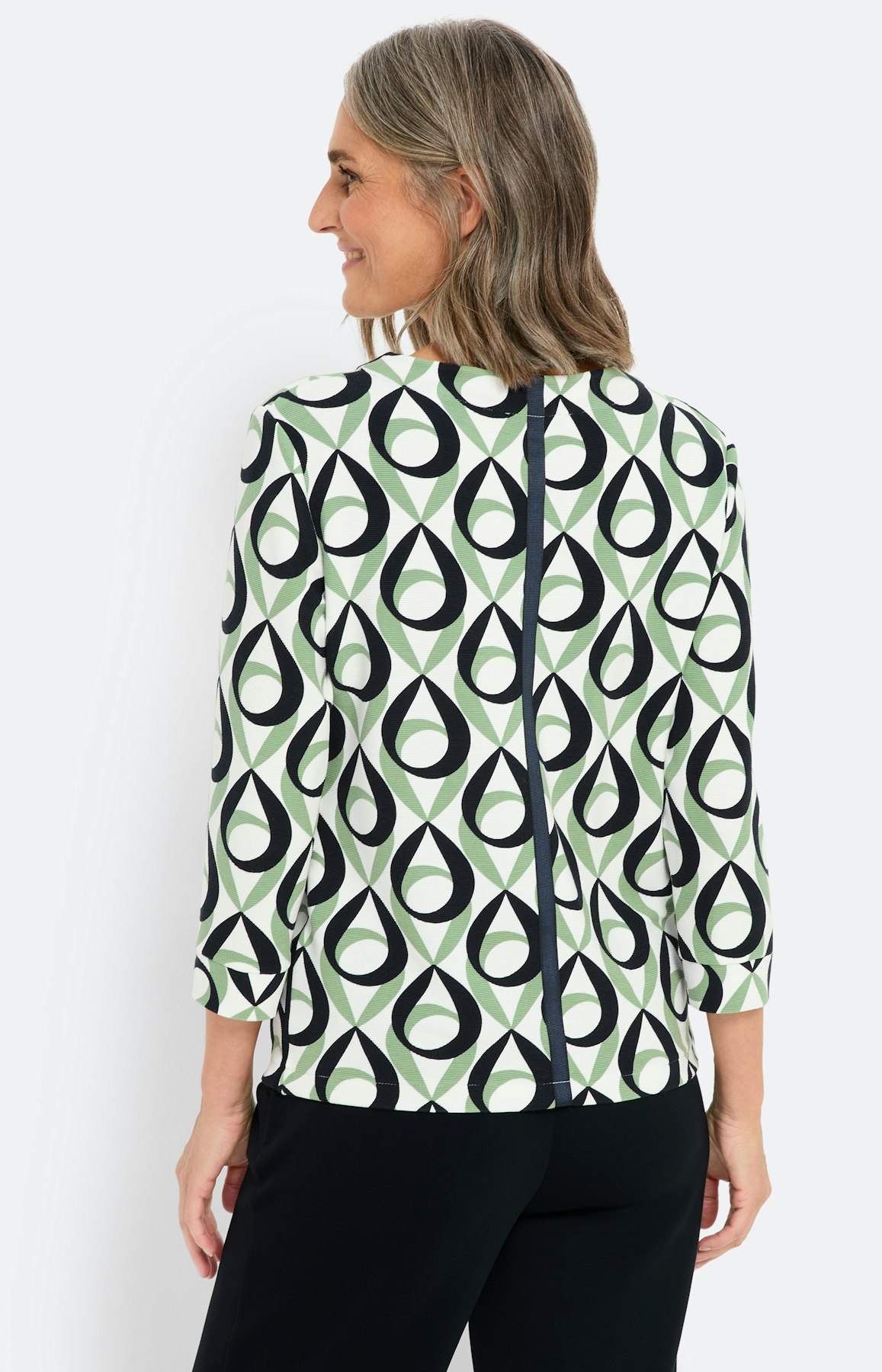Sweatshirt met dessin, groen blauw