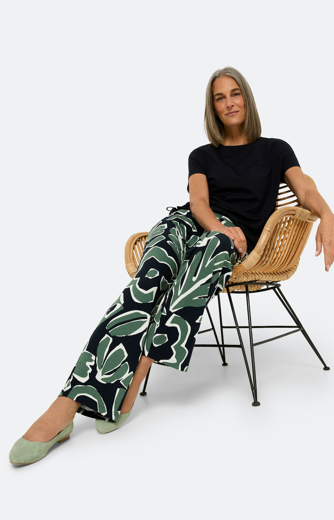 Floral gemusterte Marlenehose 30Inch