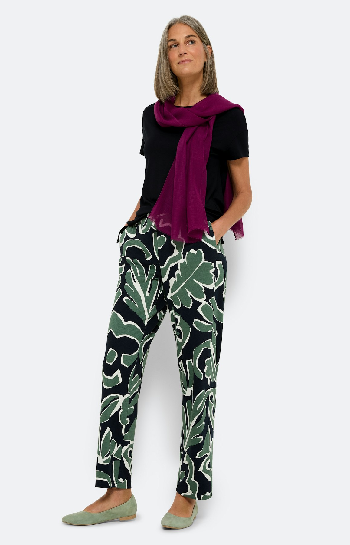 Floral gemusterte Marlenehose 30Inch