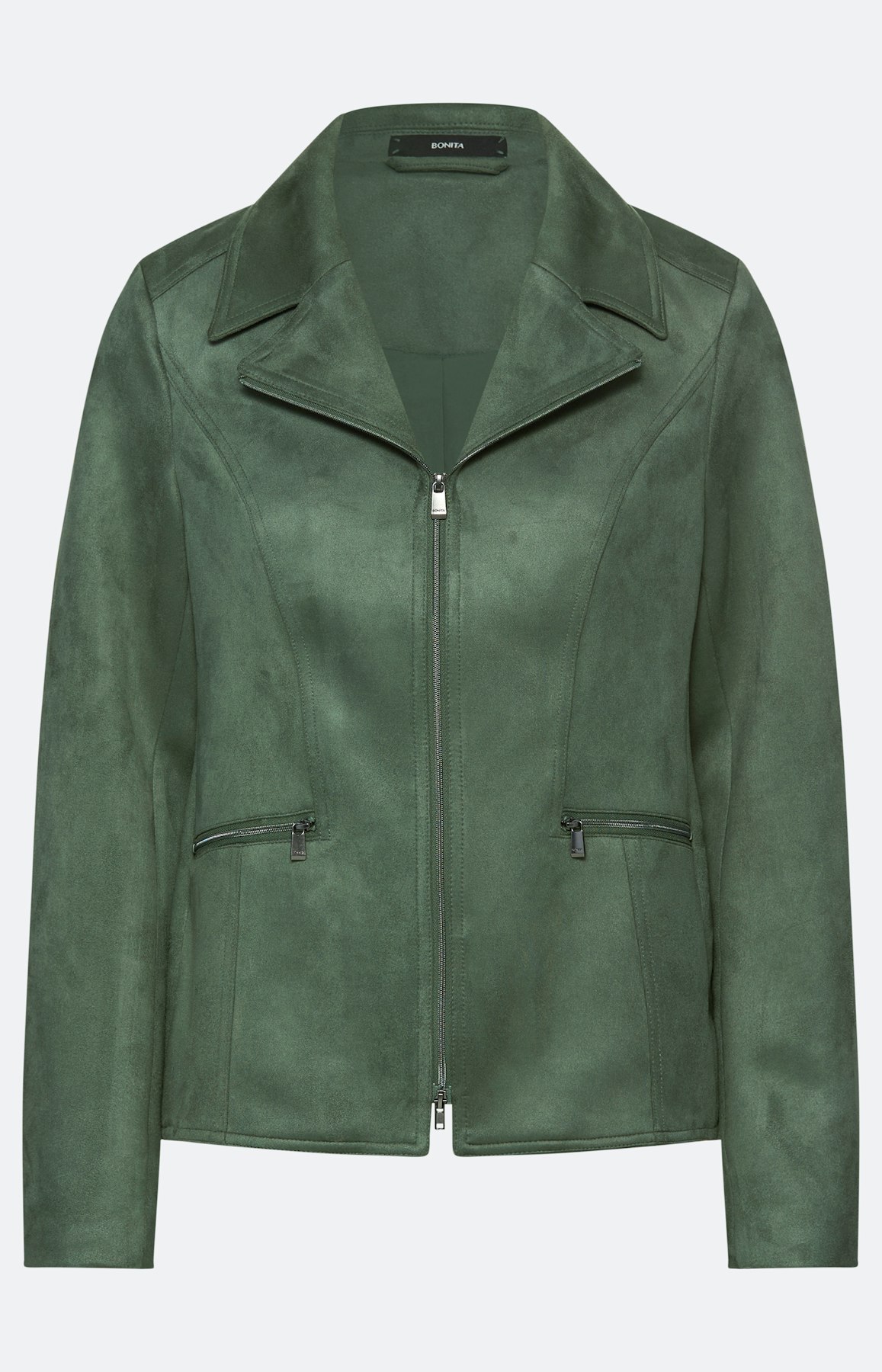 Moderne blazer met ritssluiting, groen