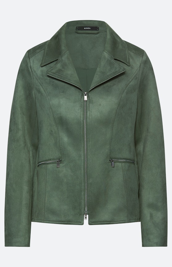 Moderne blazer met ritssluiting, groen