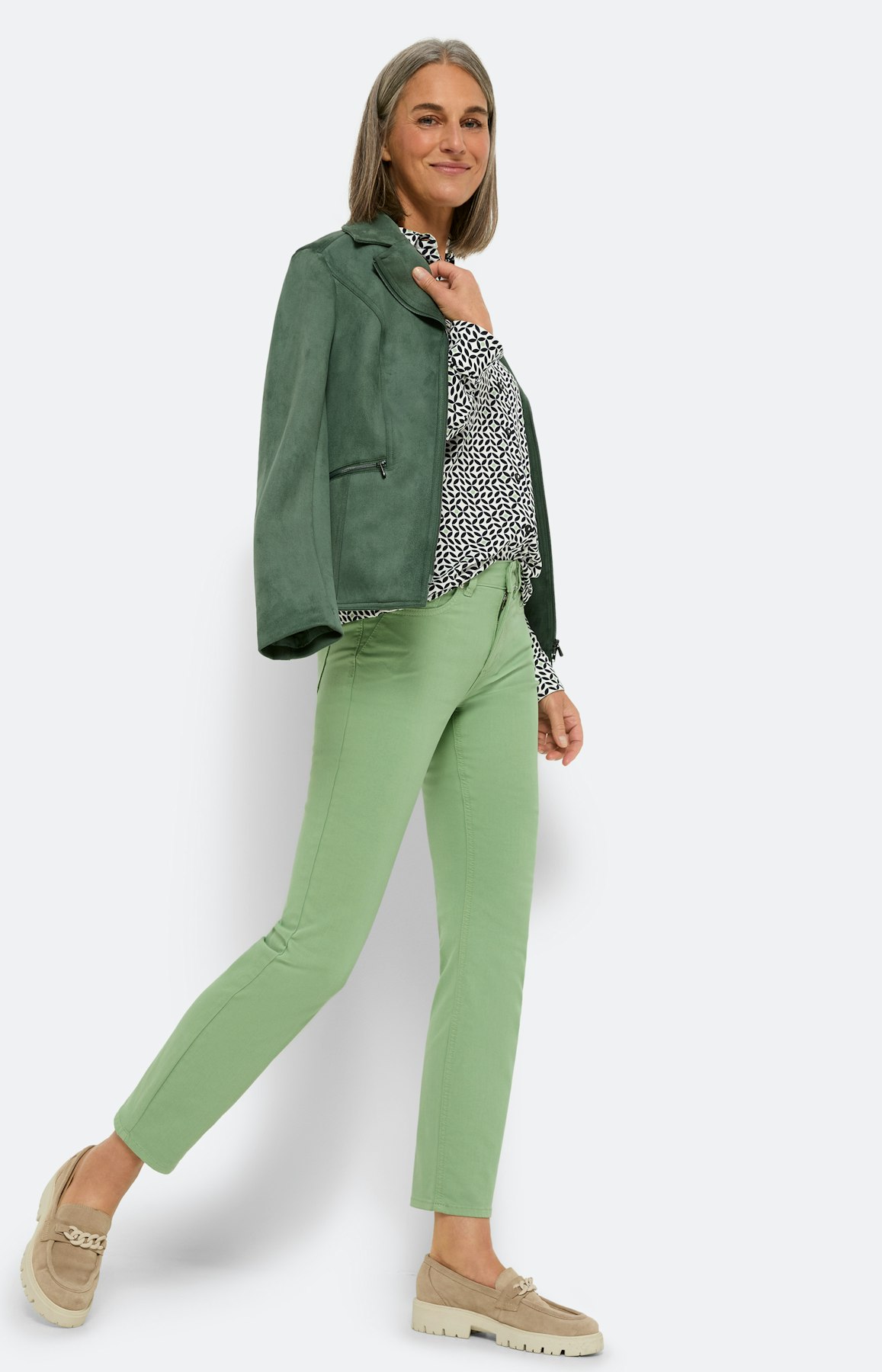 Mintkleurige regular-jeans, 30 inch