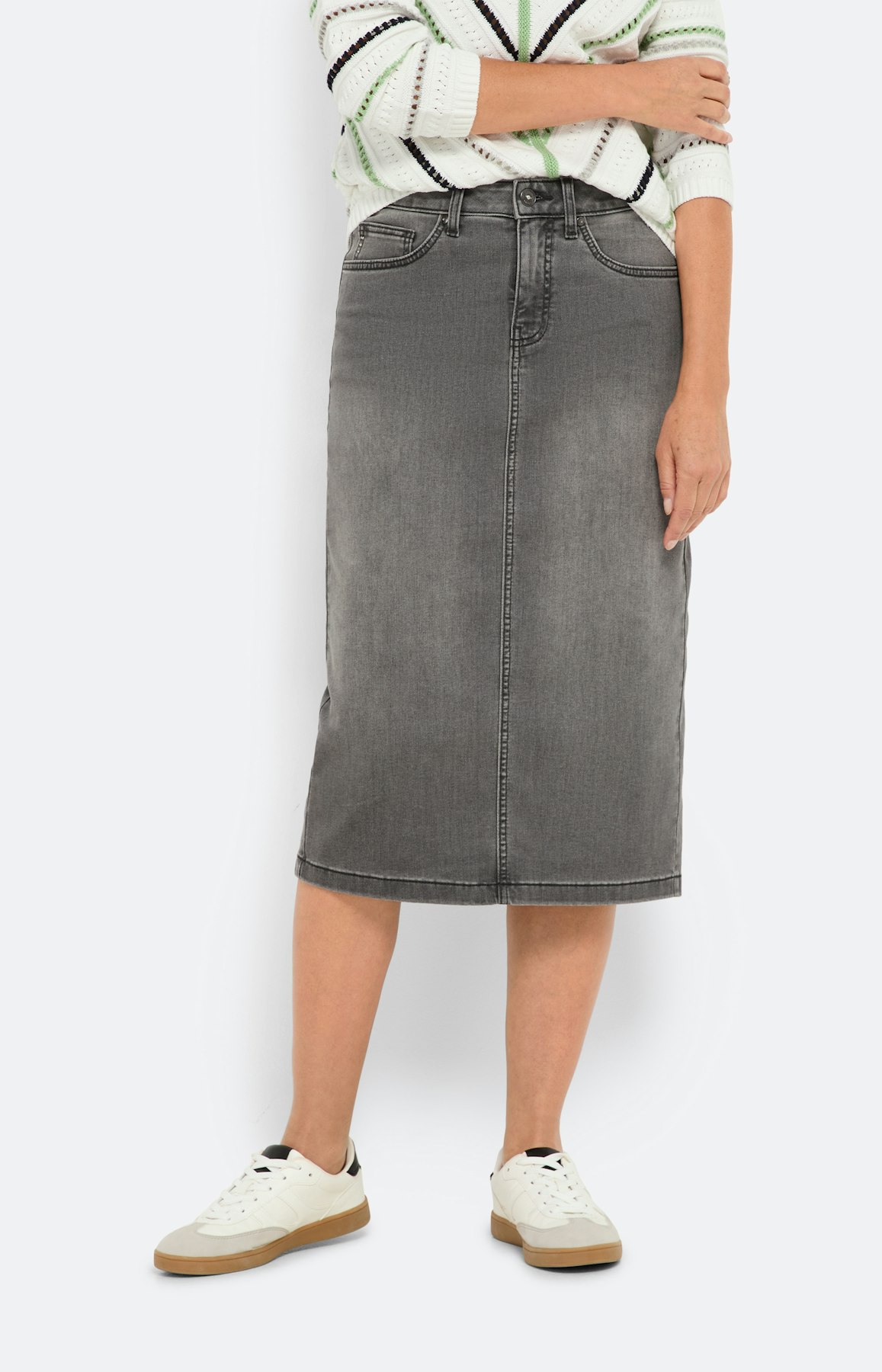 Kokerrok met siersteentjes, grijs