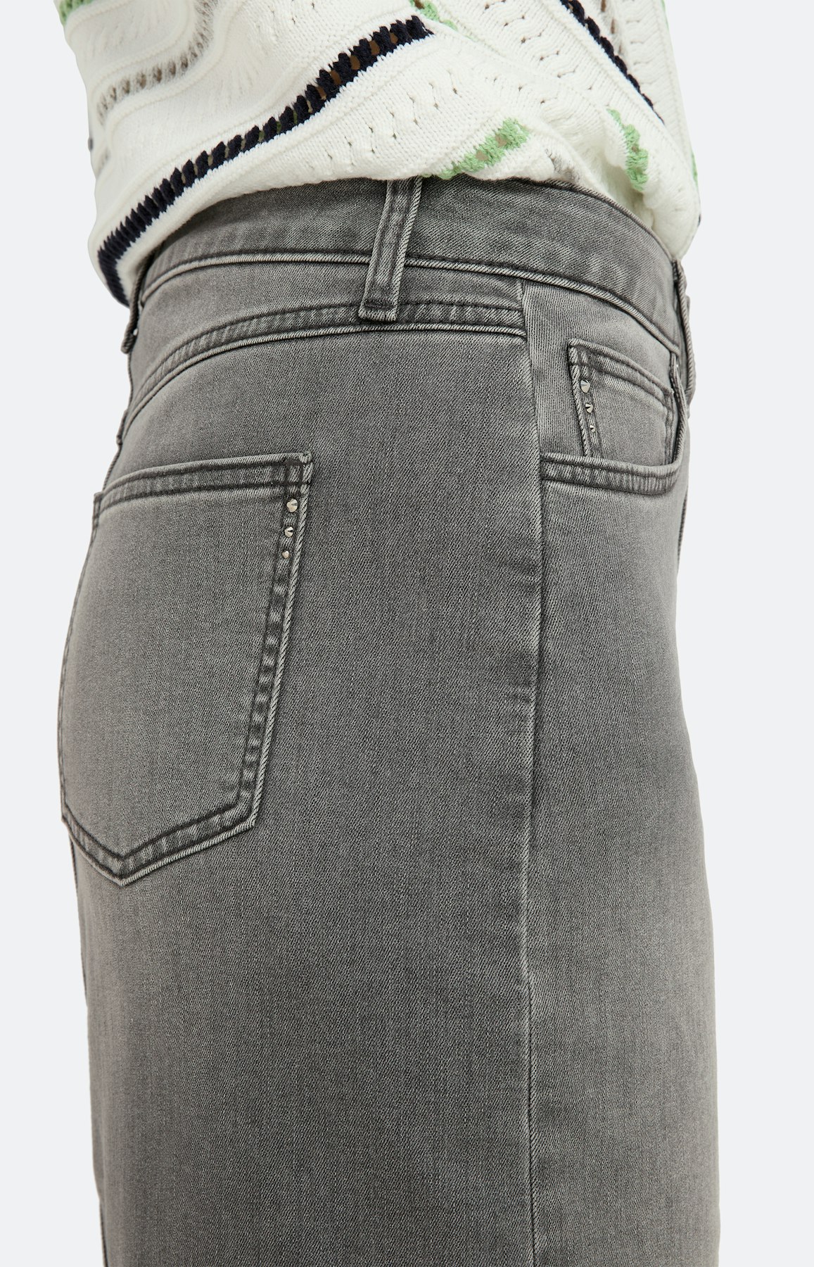 Kokerrok met siersteentjes, grijs