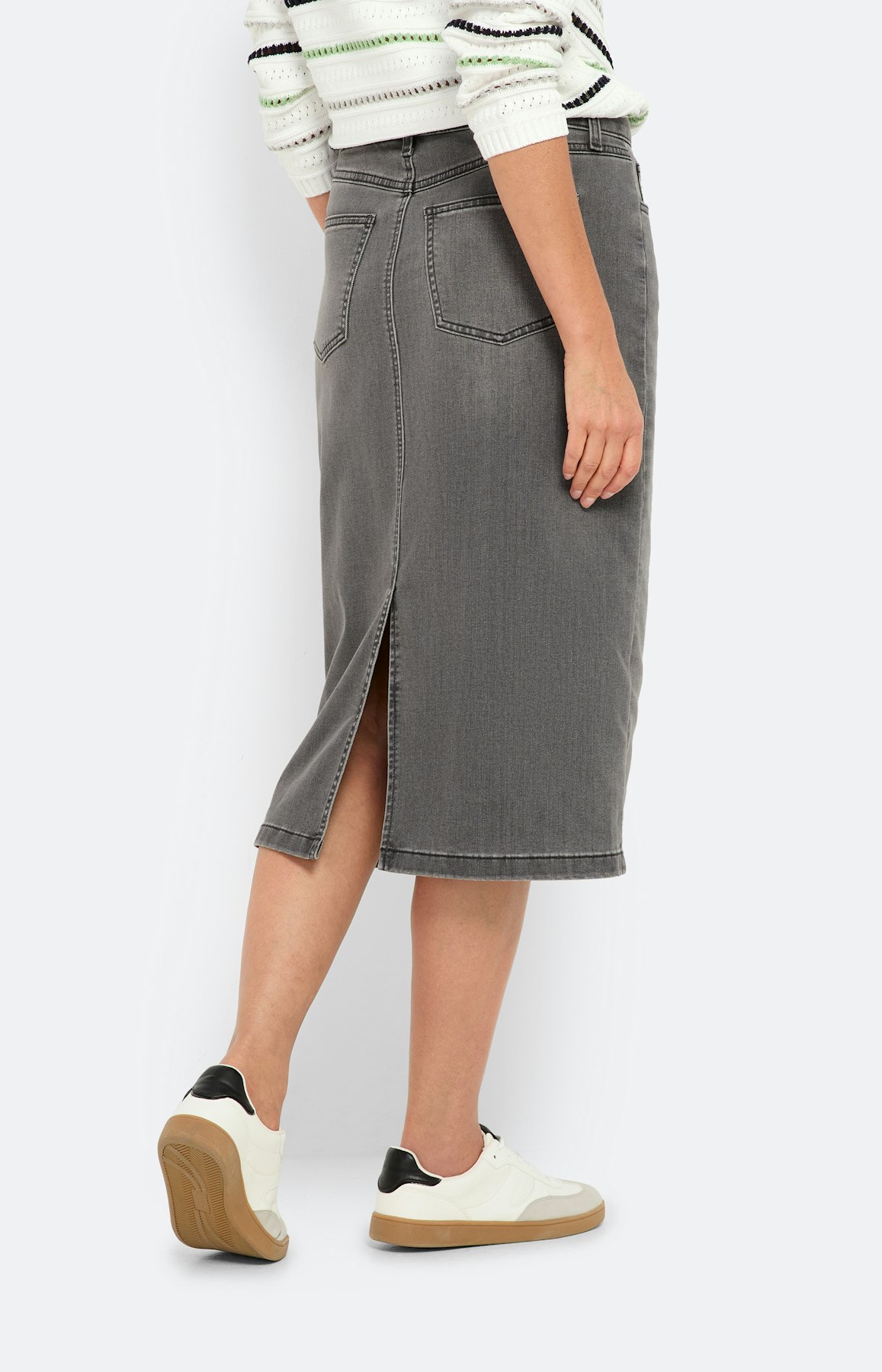 Kokerrok met siersteentjes, grijs