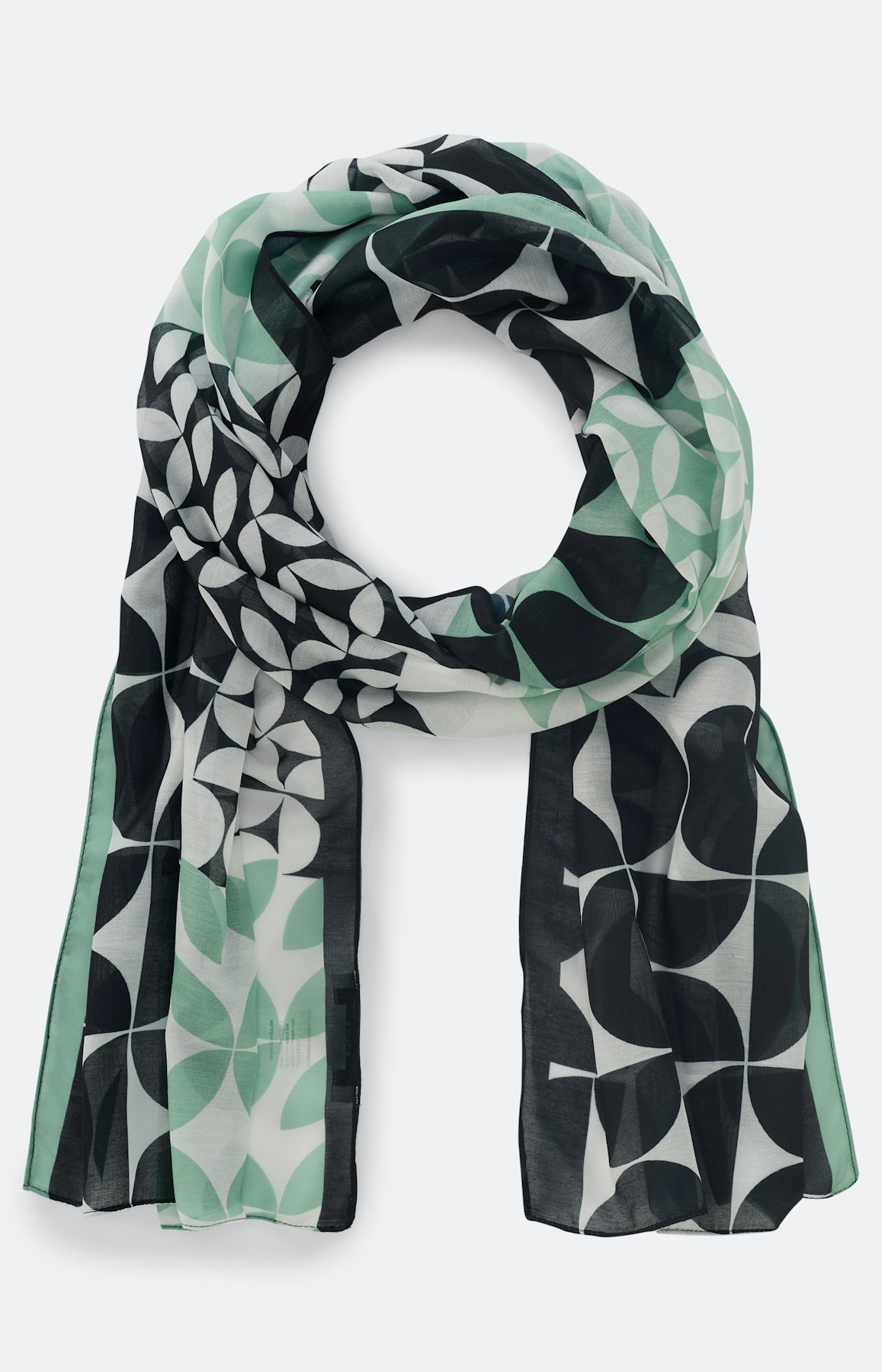 Schal im Patchwork-Design, blau grün