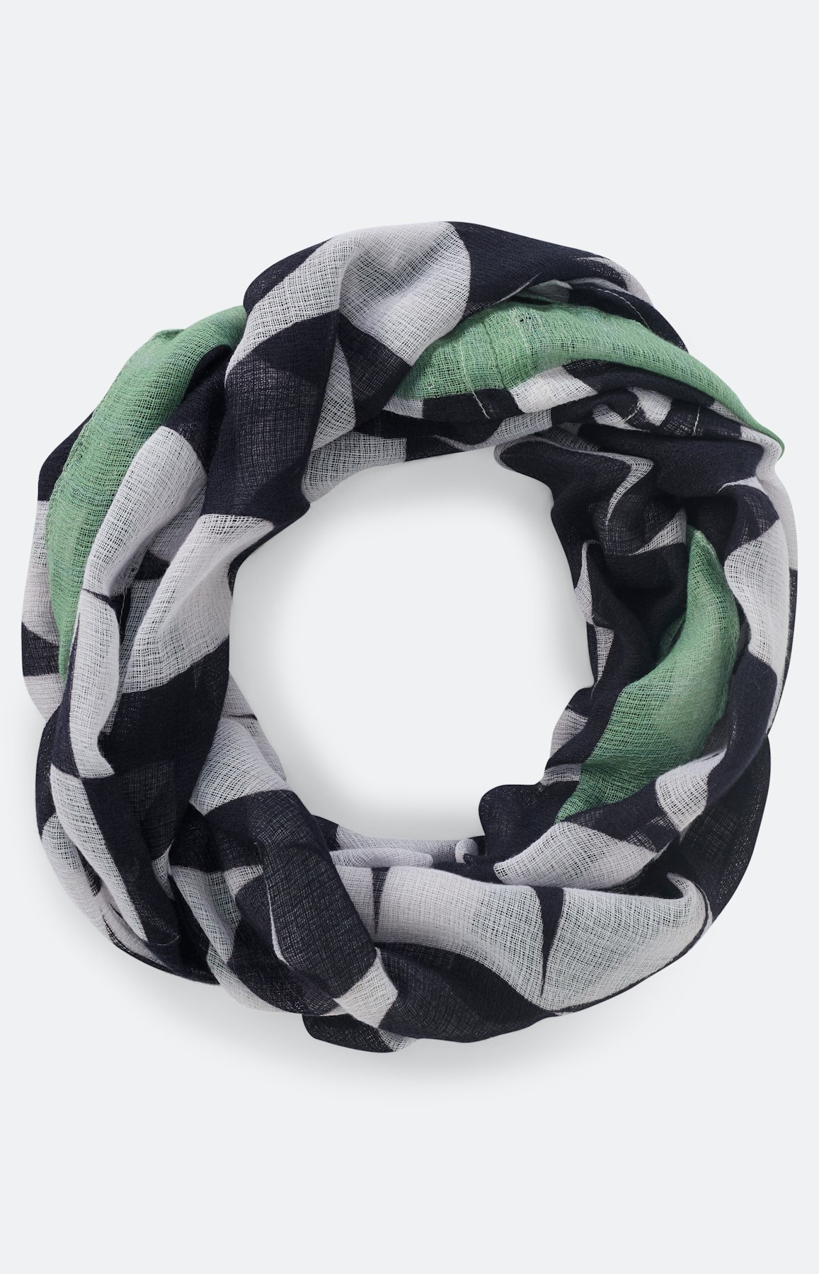 Gemusterter Schal im Grafik-Look, blau